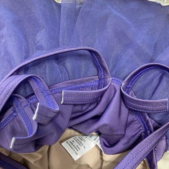 Weissman Purple Cream Lace Costume Dress Small Girls Figure Skating Dance Lace - Picture 13 of 16